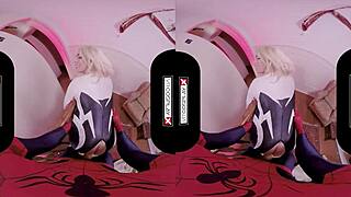 spider gwen blowing your mind with her mouth and pussy