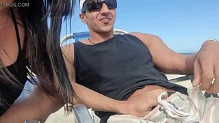 Latina Brunette Bent Over On Copacabana Beach