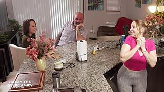 tiny freak freya von doom meets stepdad and wife