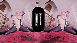 spider gwen blowing your mind with her mouth and pussy