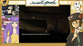 Japanese yaoi game with a hot muscular man and an anime-style monster cock