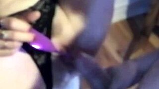 Wet squirting pussy in stockings?