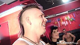 Dude Gets Ass Toyed with Strapon in Gangbang with Milfs