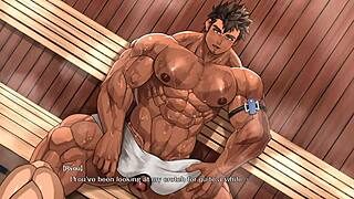 Muscular Man Intensely Blows Young Guy In Sauna Sex Session