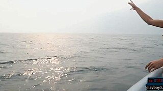 Exotic Playboy Model Gets Naked Outdoor And On A Boat. Ethnic Lingerie Striptease With Hairy Pussy.