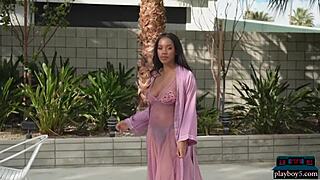 Two ebony models Serene Kitt and Mimi Desuka showing off their big tits