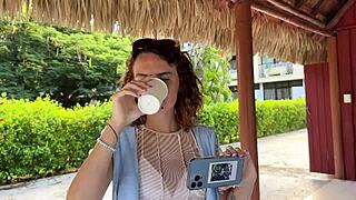 Strip game with mini bikini babe and dirty talk 😏