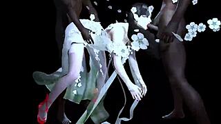 Two BBC Fuck Bigboobs Chick in 3D Animation Hentai