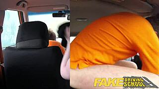 Holy Crap! Fake Driving School Teen with Hairy Pussy Gets Creampied!