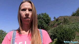 Public Agent Fucks Long-Haired Babe Hard Outside in POV