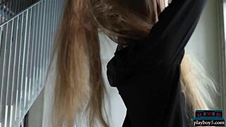 skinny russian teen 18+ model stella gives sensual striptease for playboy?