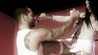 blonde with big tits models in pool with milk then bangs photographer