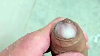 cute brazilian amateur jerks off in the shower, exploring her bisexual side