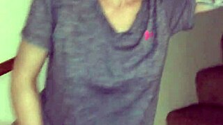 wife teases with pierced pussy while rubbing on the stairs.