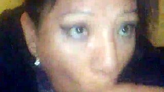 Wife sucks cock while looking into eyes, swallowing cum