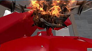 Demon passionately fucks hot rich femboy in rough missionary, deepthroat leads to creampie