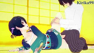 Rinze Morino and Hana Suzuki engage in intense scenes in The Idolmaster Shiny Colors hentai