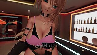 Hey, watch this big tits boobjob at the bar in POV