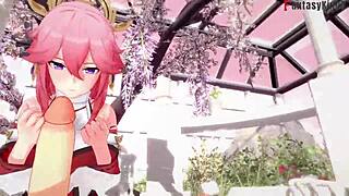 Yae Miko's Intense Sex In Genshin Fantasy