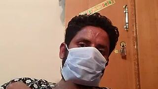 Hot Gay Masturbation Sex While Wearing Wife's Silk Gown!