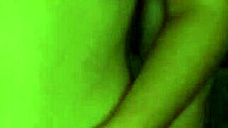 Seducing girlfriend with big breasts caressing in front of camera