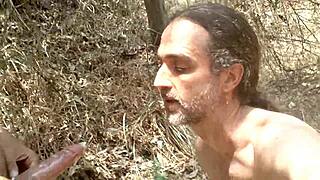 Gay American Sucks Young Mexican Cock in Public Park Blowjob