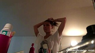 I maid a footjob home vidio with my teen 18+ blonde