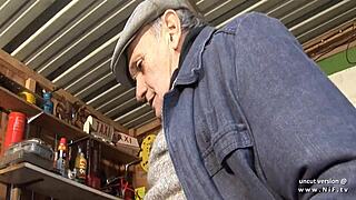 horny french blonde slut hard analyzed and facials in 3some with papy