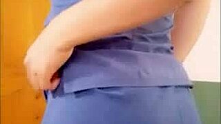 Horny nurse touches tits to seduce followers in hospital