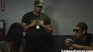 pretty latina with immigration officer