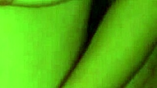 Seducing girlfriend with big breasts caressing in front of camera