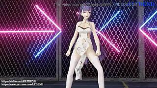 Raiden Mei In Chinese Dress Shaking It, Submitted By Ltdend In Detailed MMD Animation