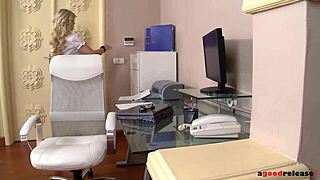i'm a raunchy blonde seducing studs for anal at the office