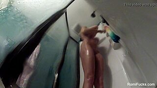 romi rain showers with big tits and pussy masturbation