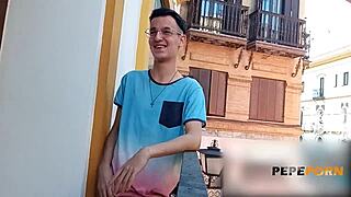 Jennifer Dominic Overwhelms Young Mr. Paz with Huge Tits in Doggy Action.