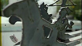 stepsis toys with a vibrator while stepbro spies from the door edge at mysexysis.