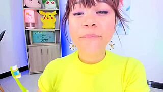 lila jordan brushes teeth with huge tongue