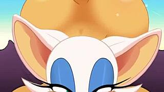 Anime Character Rouge Sucks Cock and Swallows Cum During Anal Fucking