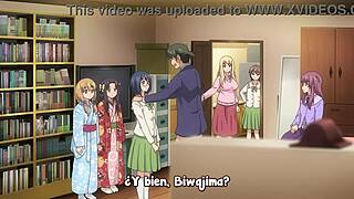 I'm watching Nobunaga-sensei no osanazuma 12, it's hentai with big tits and sucking scenes