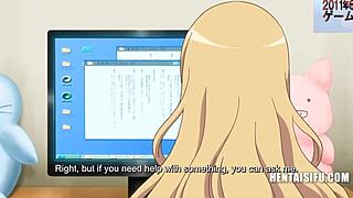 girls working at an animation company interact with their male intern in an erotic way