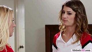 Lesbian Teen Facesits Blonde Cheerleader