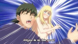 I'm watching Nobunaga-sensei no osanazuma 12, it's hentai with big tits and sucking scenes