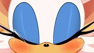 Anime Character Rouge Sucks Cock and Swallows Cum During Anal Fucking