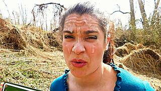 Public cumwalk features a cum facial walk of shame.