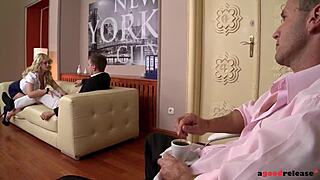 i'm a raunchy blonde seducing studs for anal at the office