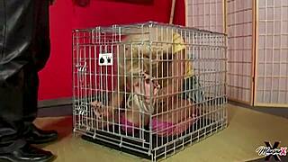 Dominating Scott Rhodes makes Maxine X suck in this scene