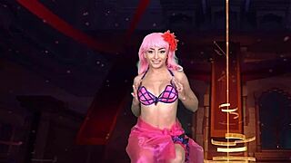 teen amateur in scathach cosplay gets pussy dripping from wild toy play