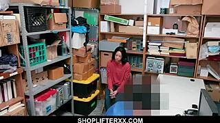 Cute teen caught stealing blows mall cop 😏