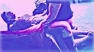 Hey, cuckie Donnie gets creampie and a slap while watching!