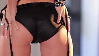 Blonde Sascha Strips Glamorous Lingerie